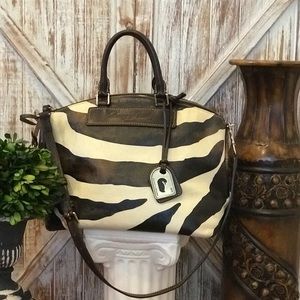 DOONEY & BOURKE ZEBRA LEATHER HANDBAG